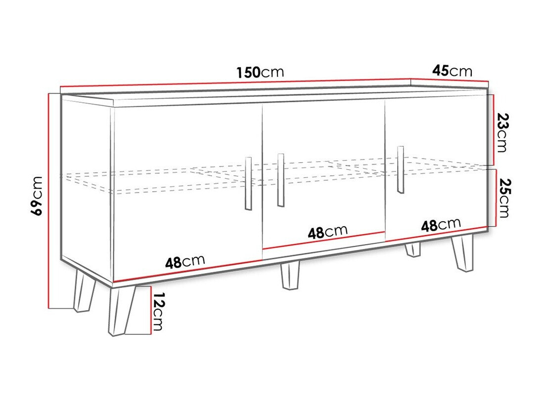 TV stand Larfloi 106 (Wotan Oak + Black)