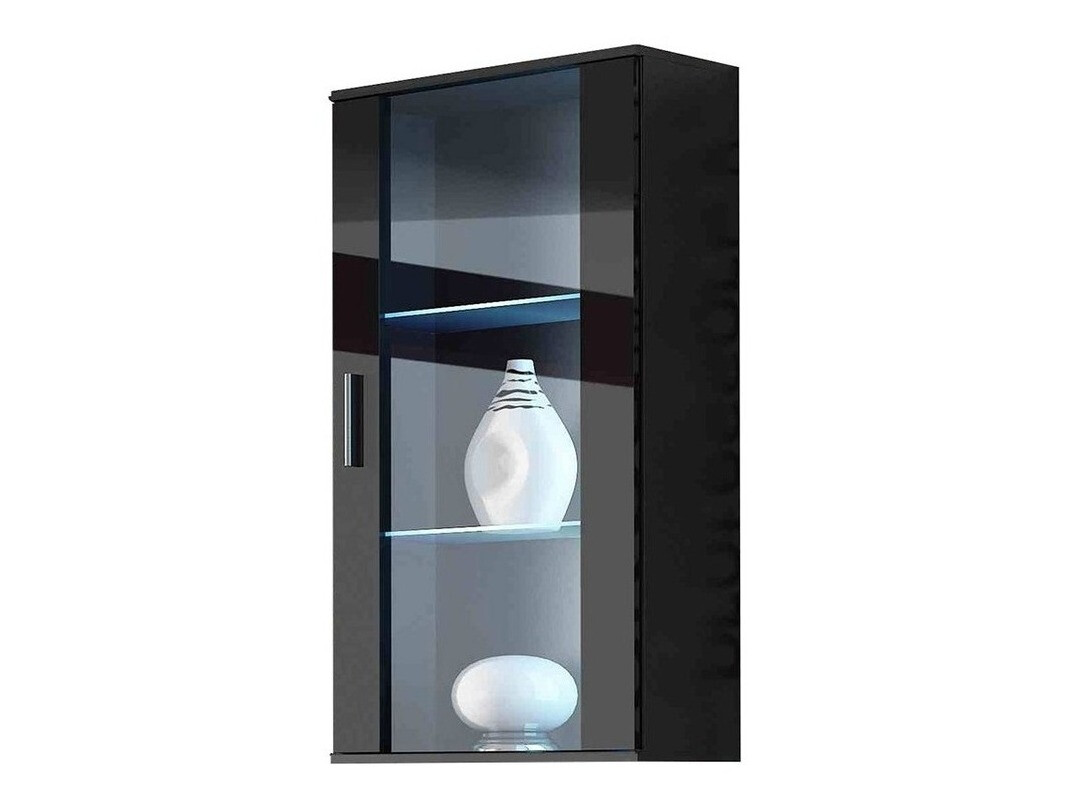 Wall cabinet Tornola 103 (Black + Glossy black)