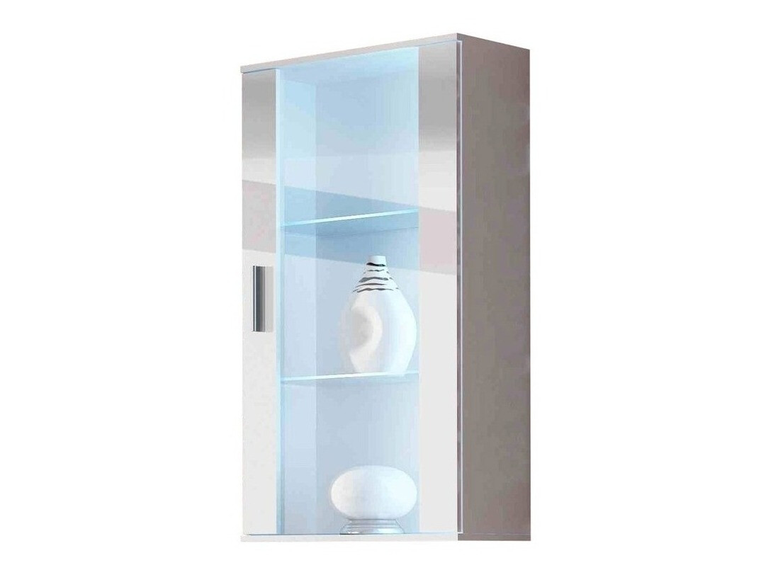 Wall cabinet Tornola 103 (White + Glossy white)
