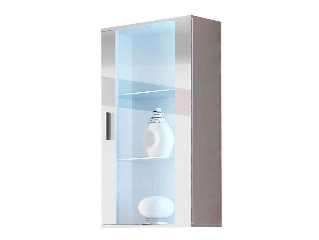 Wall cabinet Tornola 103 (White + Glossy white)