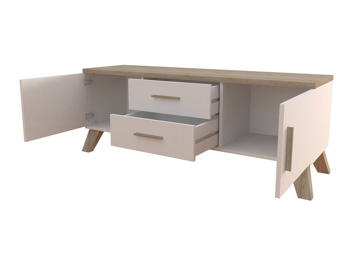 TV stand Larfloi 103 (White + Sonoma oak)
