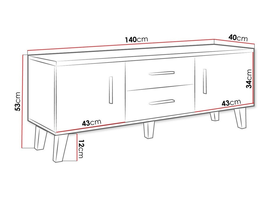 TV stand Larfloi 103 (White + Sonoma oak)