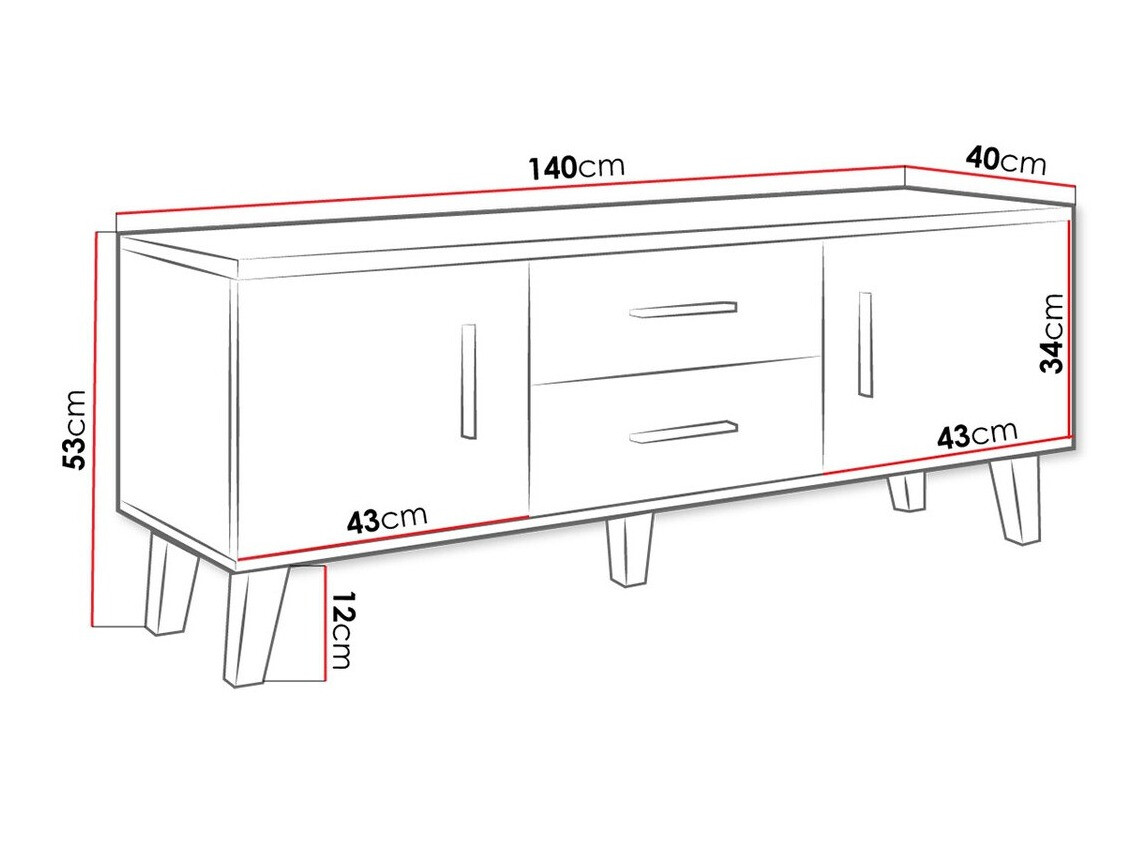 TV stand Larfloi 103 (Wotan Oak + Black)
