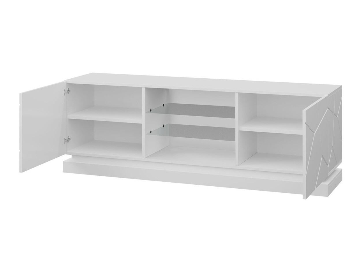 TV stand Linar (White + Glossy white)