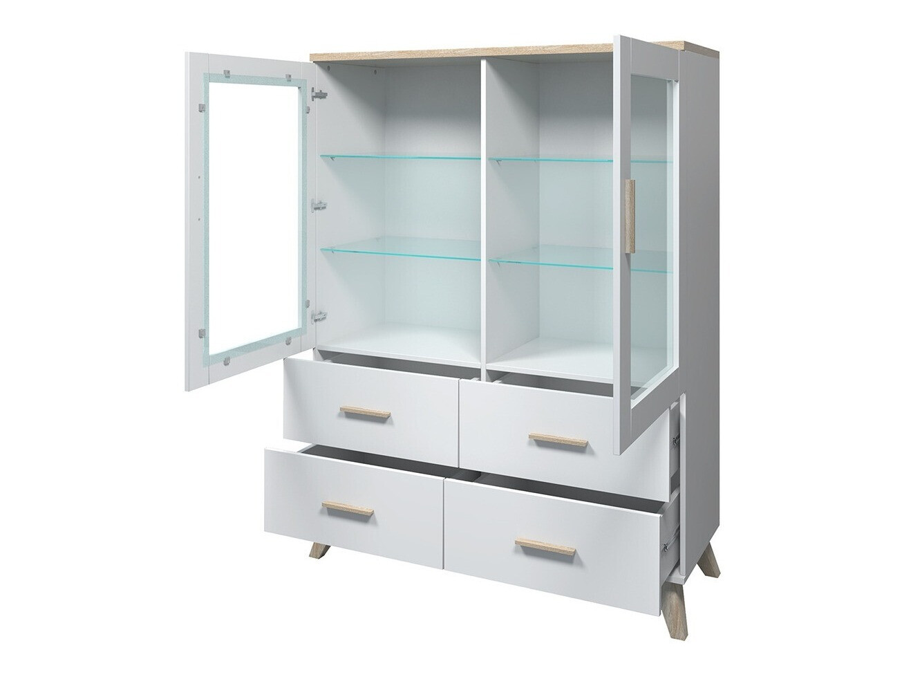 Bookcase Larfloi 110 (Wotan Oak + Black)