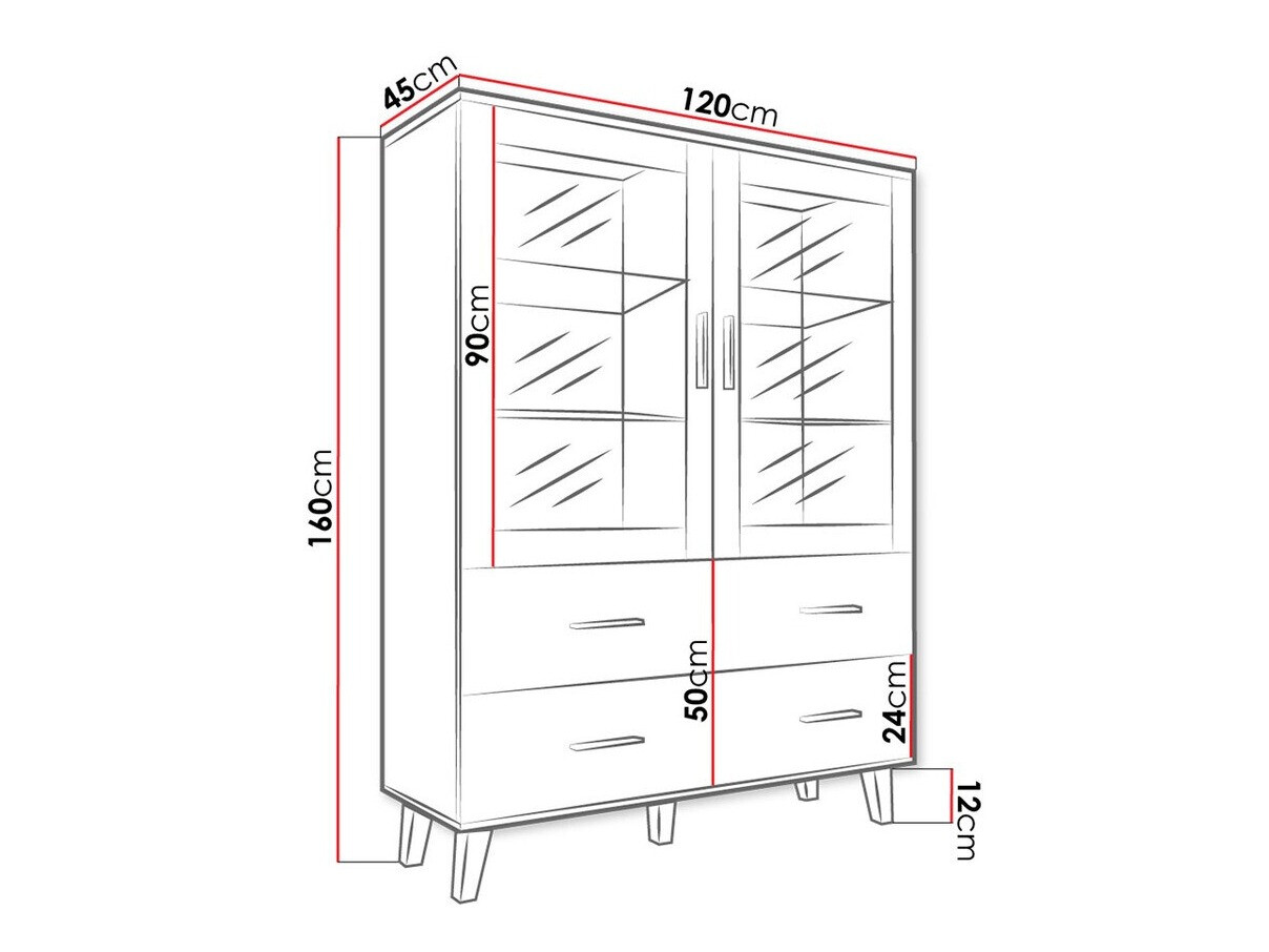 Bookcase Larfloi 110 (Wotan Oak + Black)