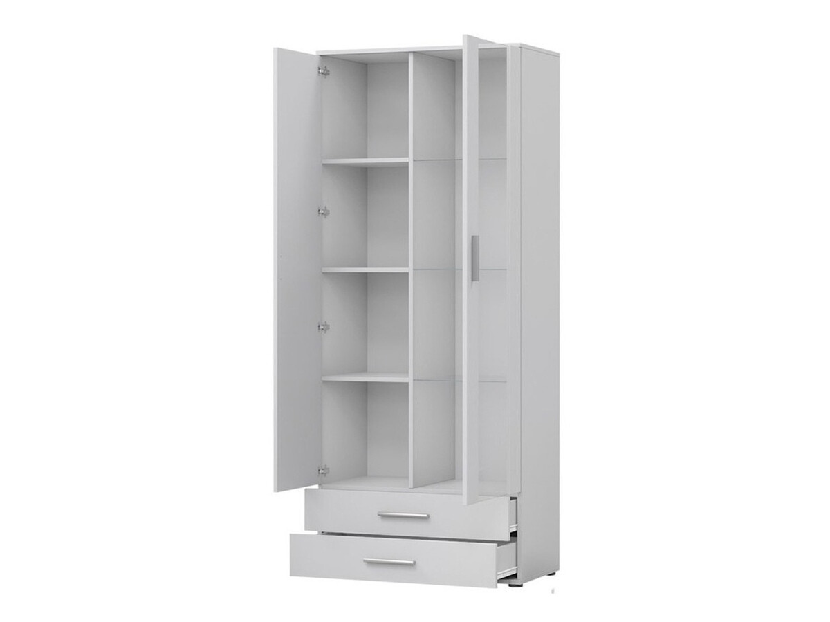 Bookcase Tornola 105 (White + Glossy white)