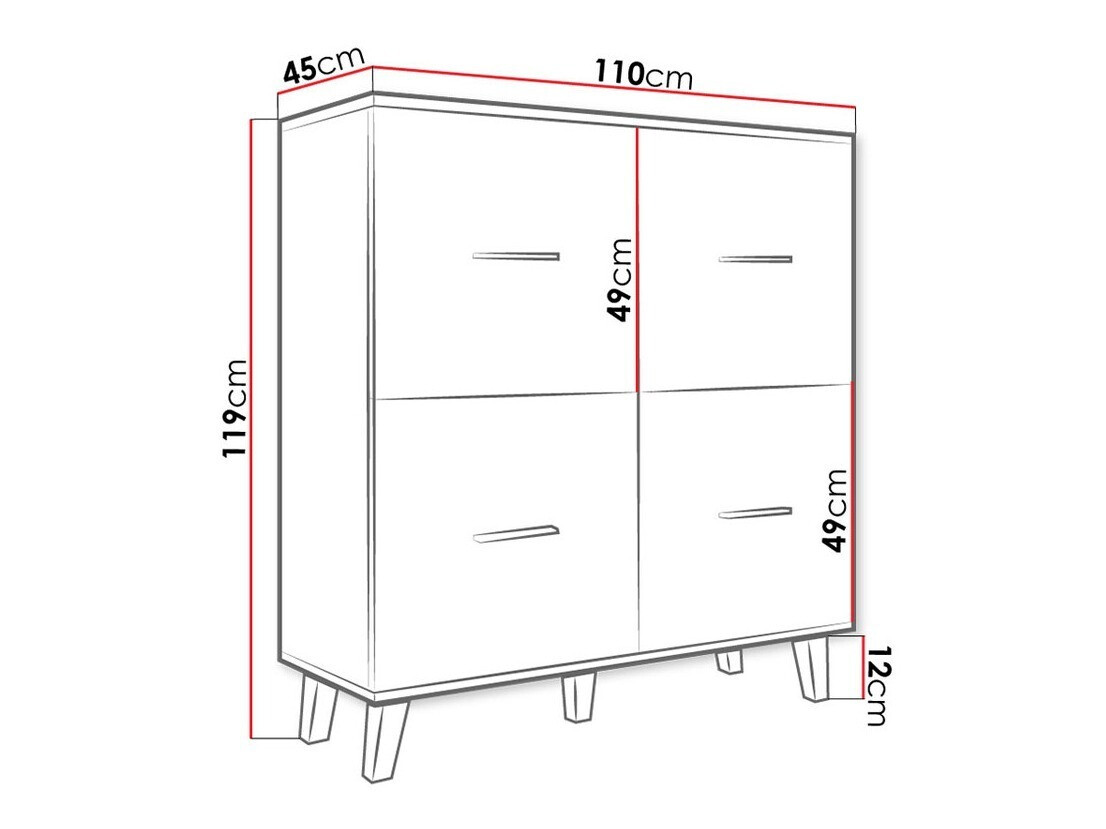 Sideboard Larfloi 105 (White + Sonoma oak)