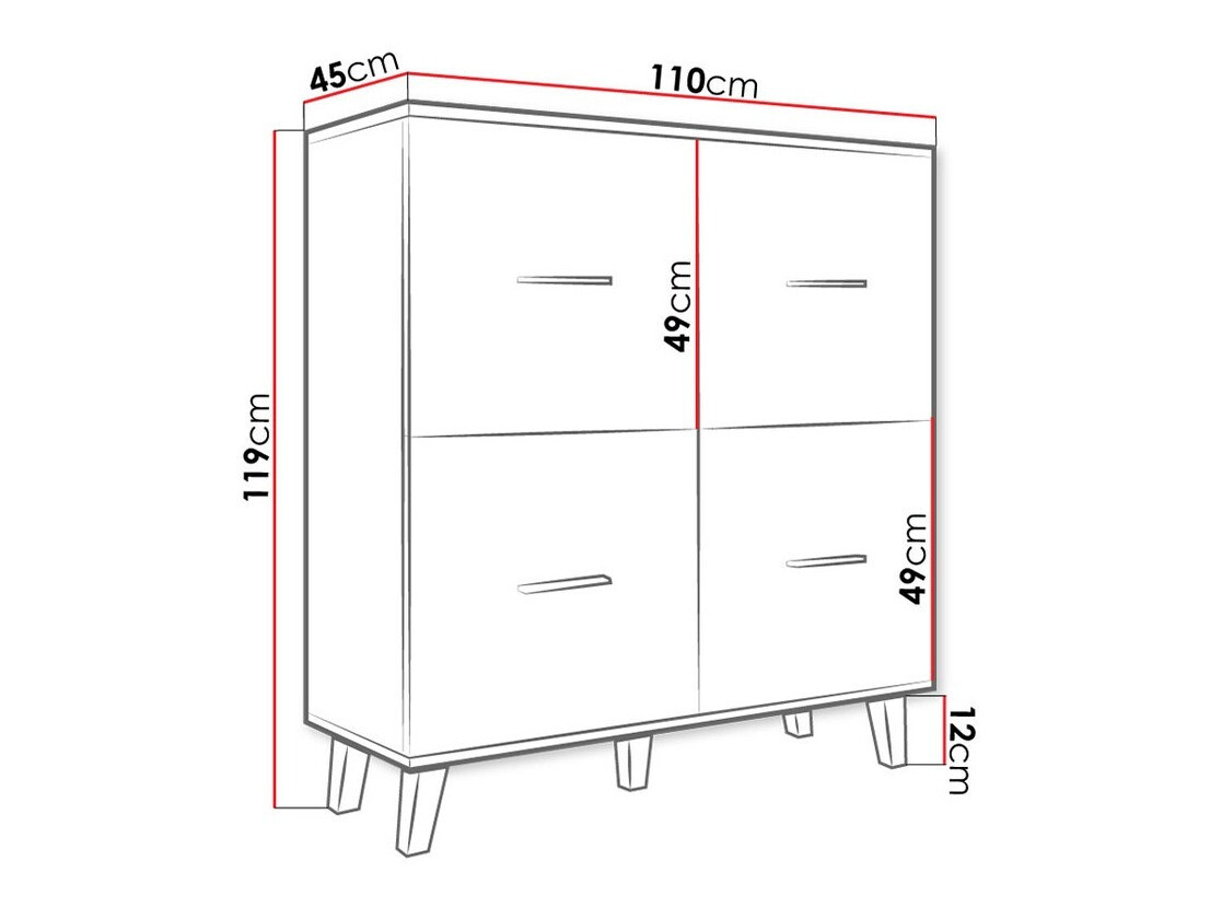 Sideboard Larfloi 105 (Wotan Oak + Black)