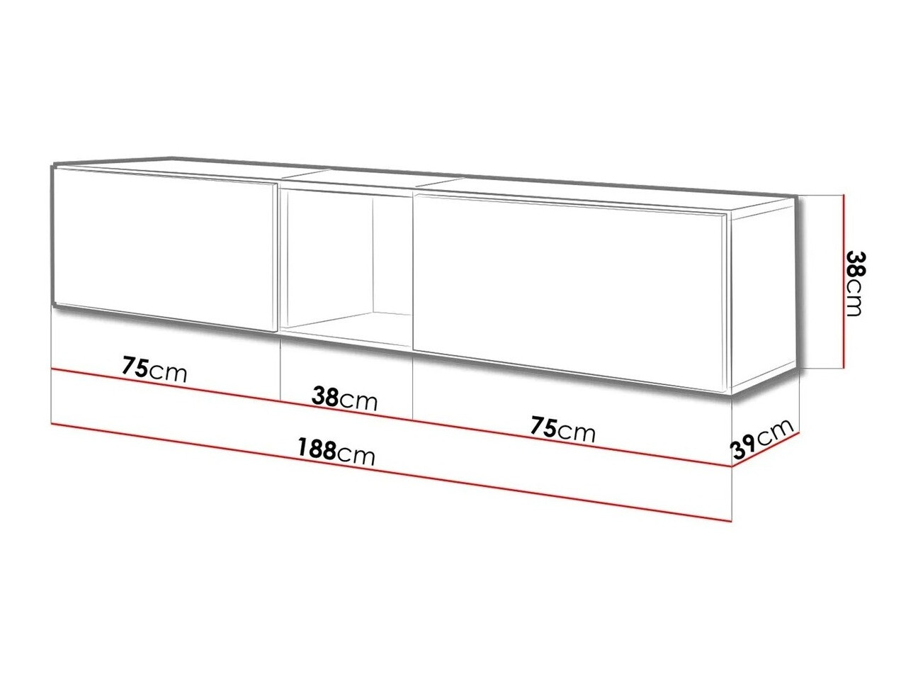 TV stand Corbele 115 (White)