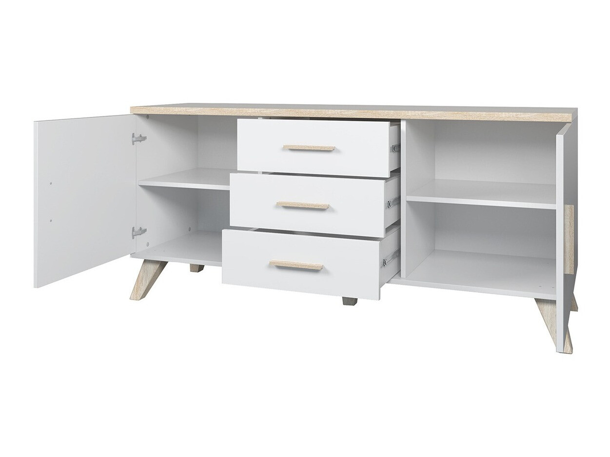 TV stand Larfloi 107 (Wotan Oak + Black)