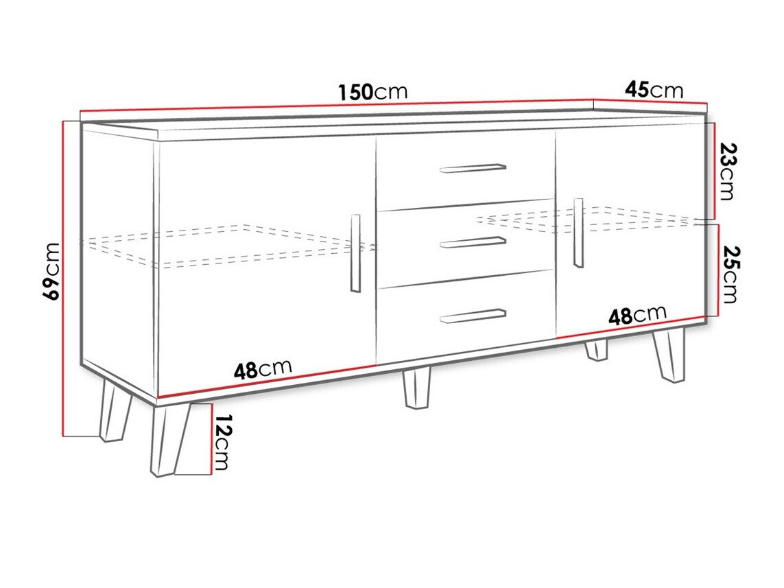 TV stand Larfloi 107 (Wotan Oak + Black)
