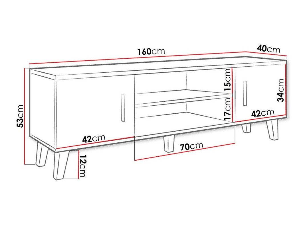 TV stand Larfloi 108 (Wotan Oak + Black)