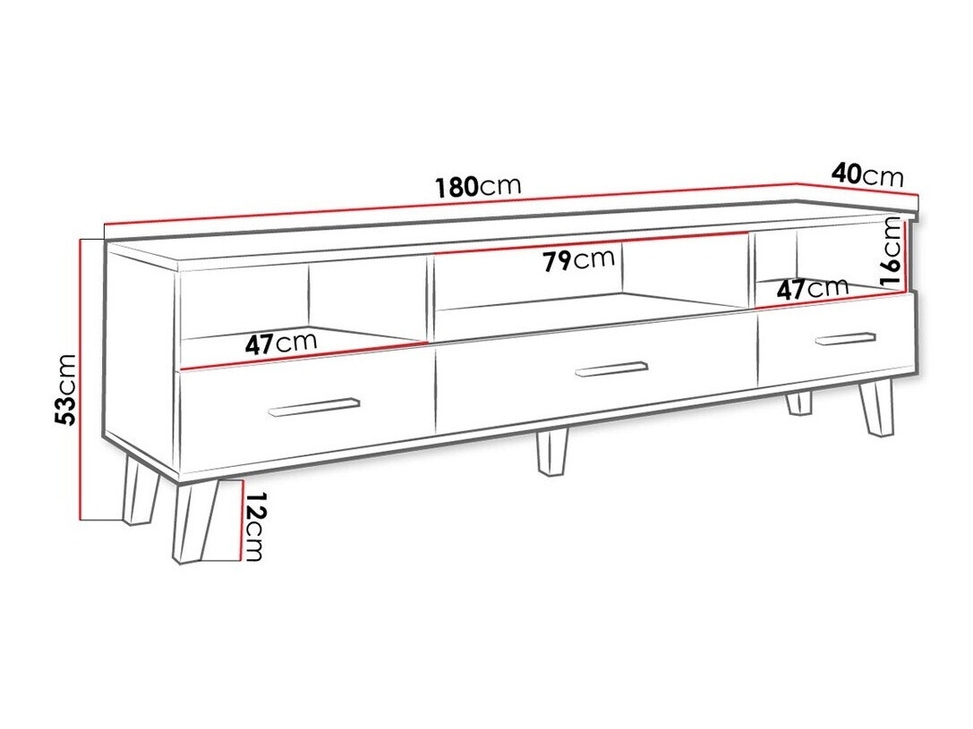 TV stand Larfloi 109 (White + Sonoma oak)