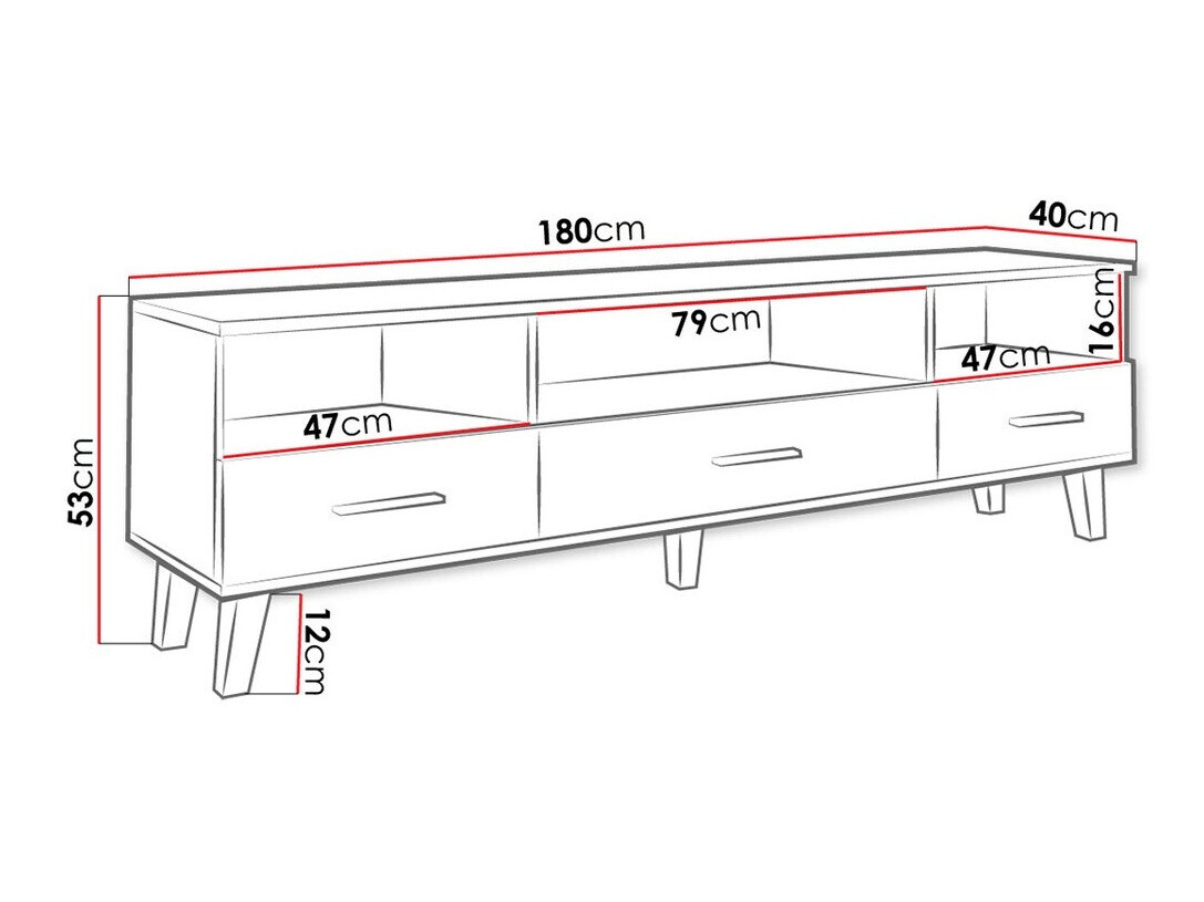 TV stand Larfloi 109 (Wotan Oak + Black)