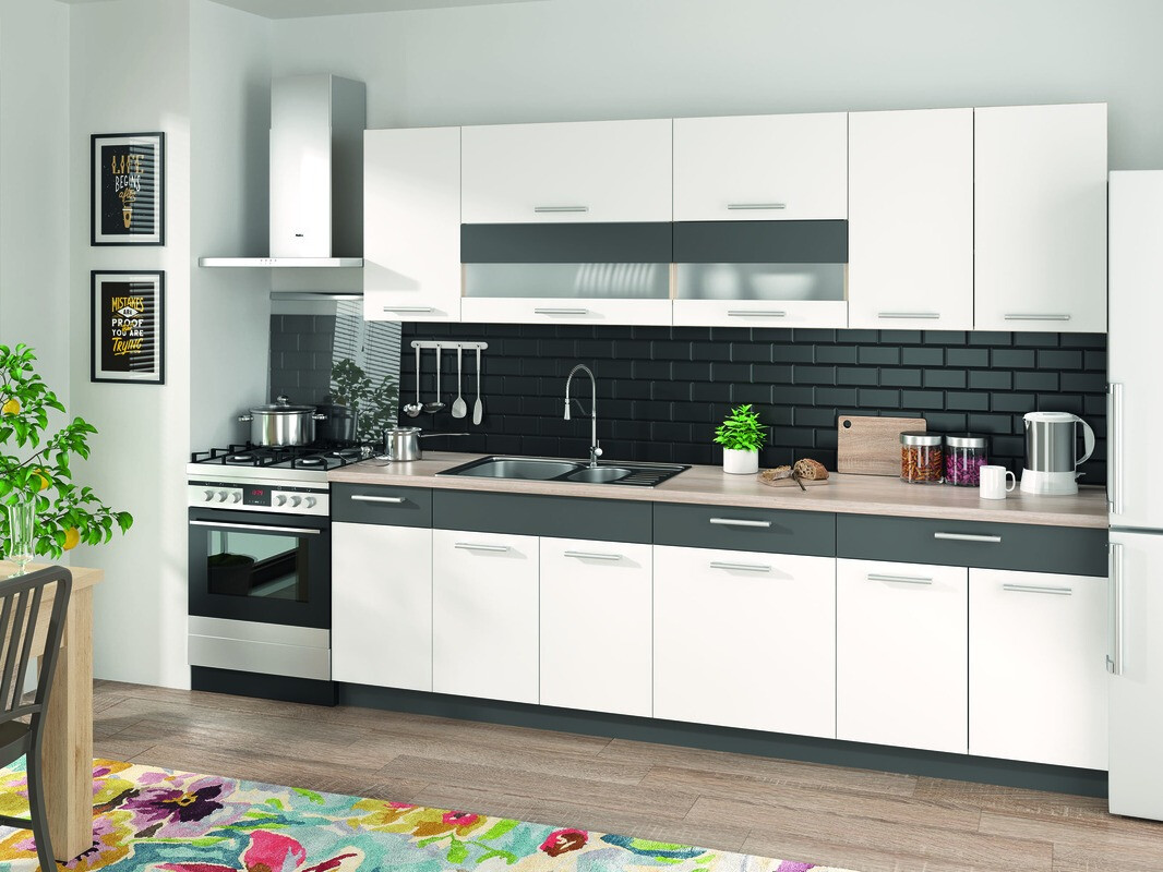 Modular cabinet with drawer and doors Mode White 109