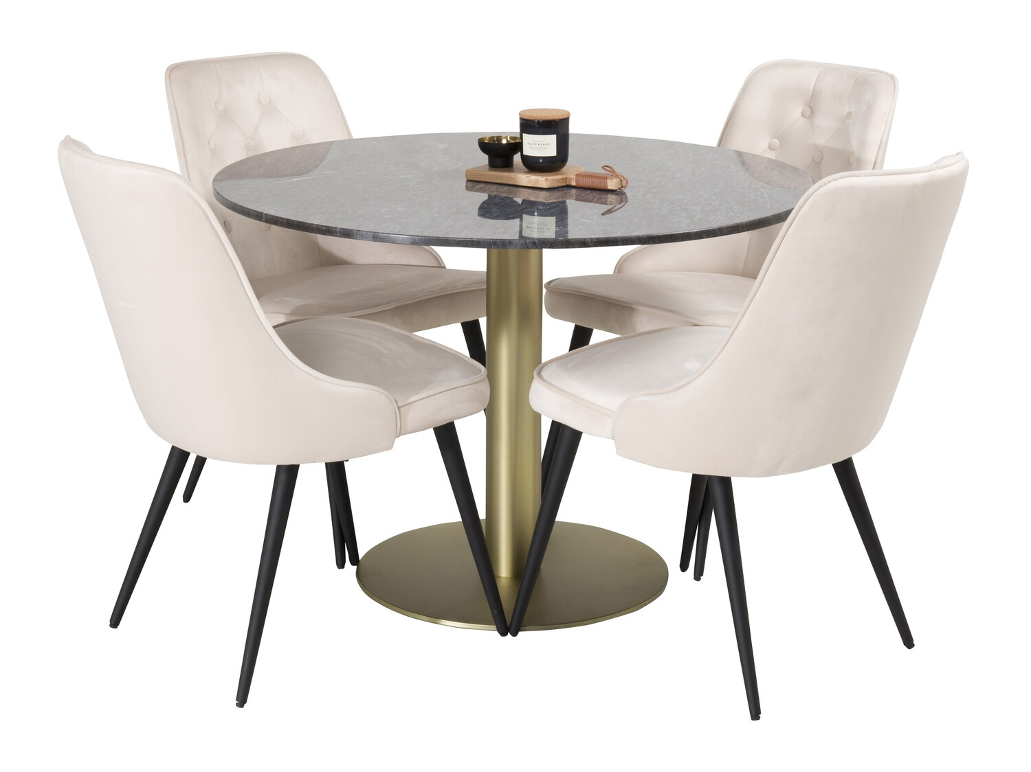 Dining set Dallas 370 (Beige + Black)