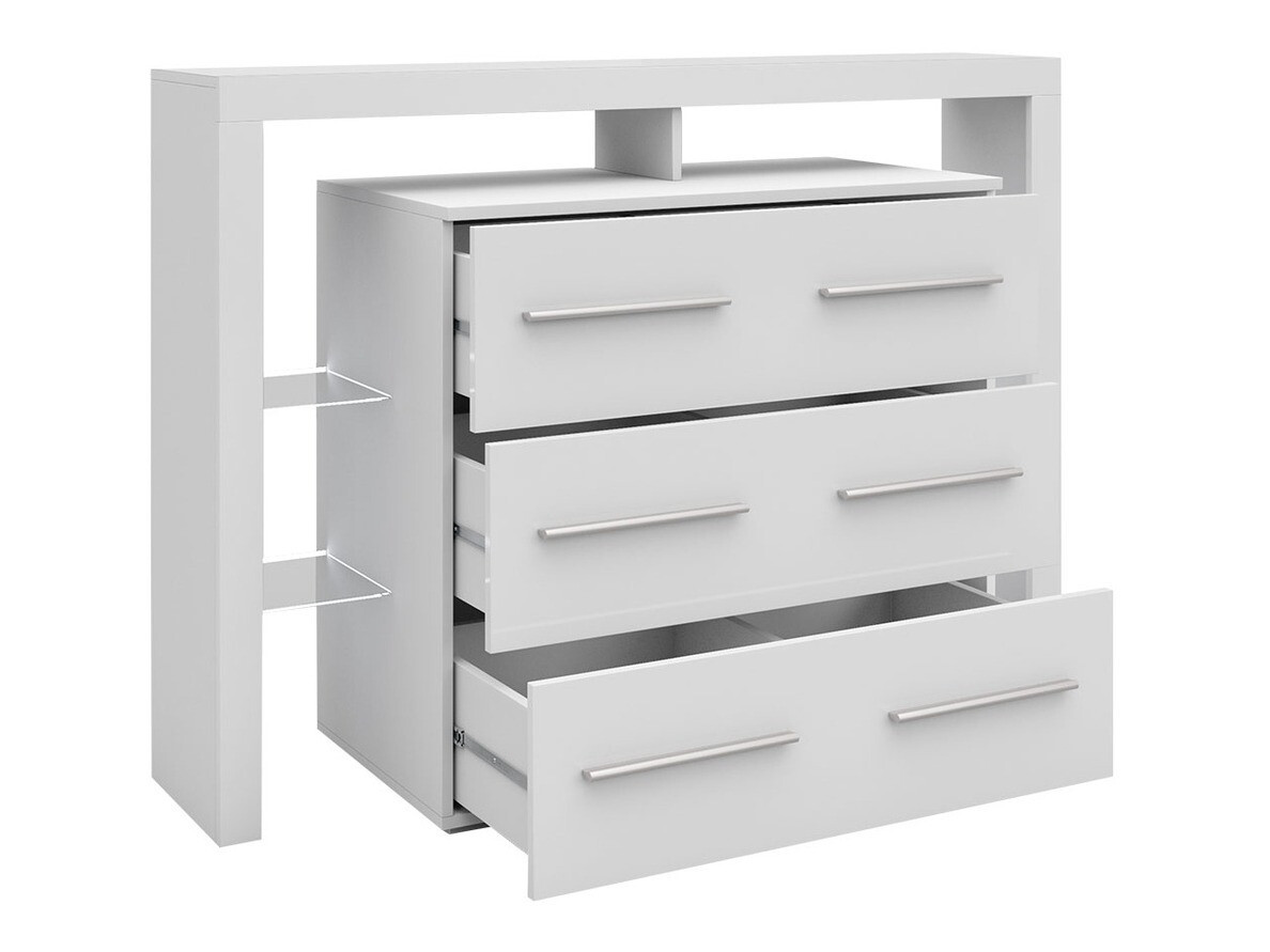 Chest of drawers Aestas I (White + Glossy white)