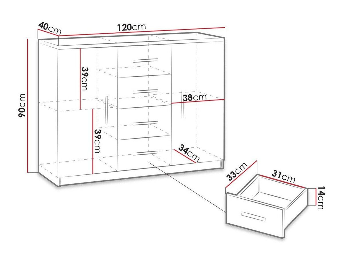 Chest of drawers Catromi 100 (Monastery oak)