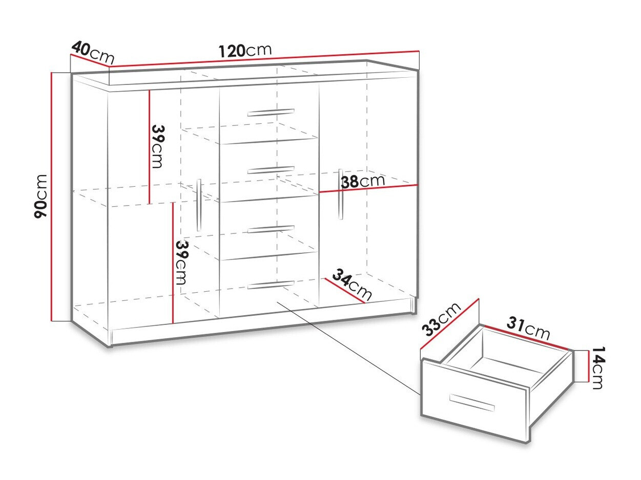 Chest of drawers Catromi 100 (White)