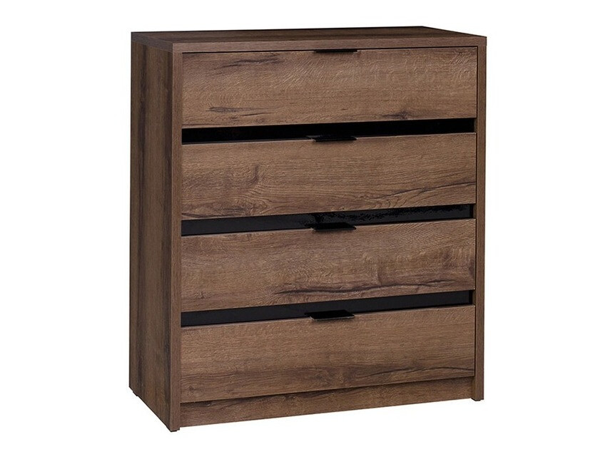 Chest of drawers Fivelbo 102 (Monastery oak + Glossy black)