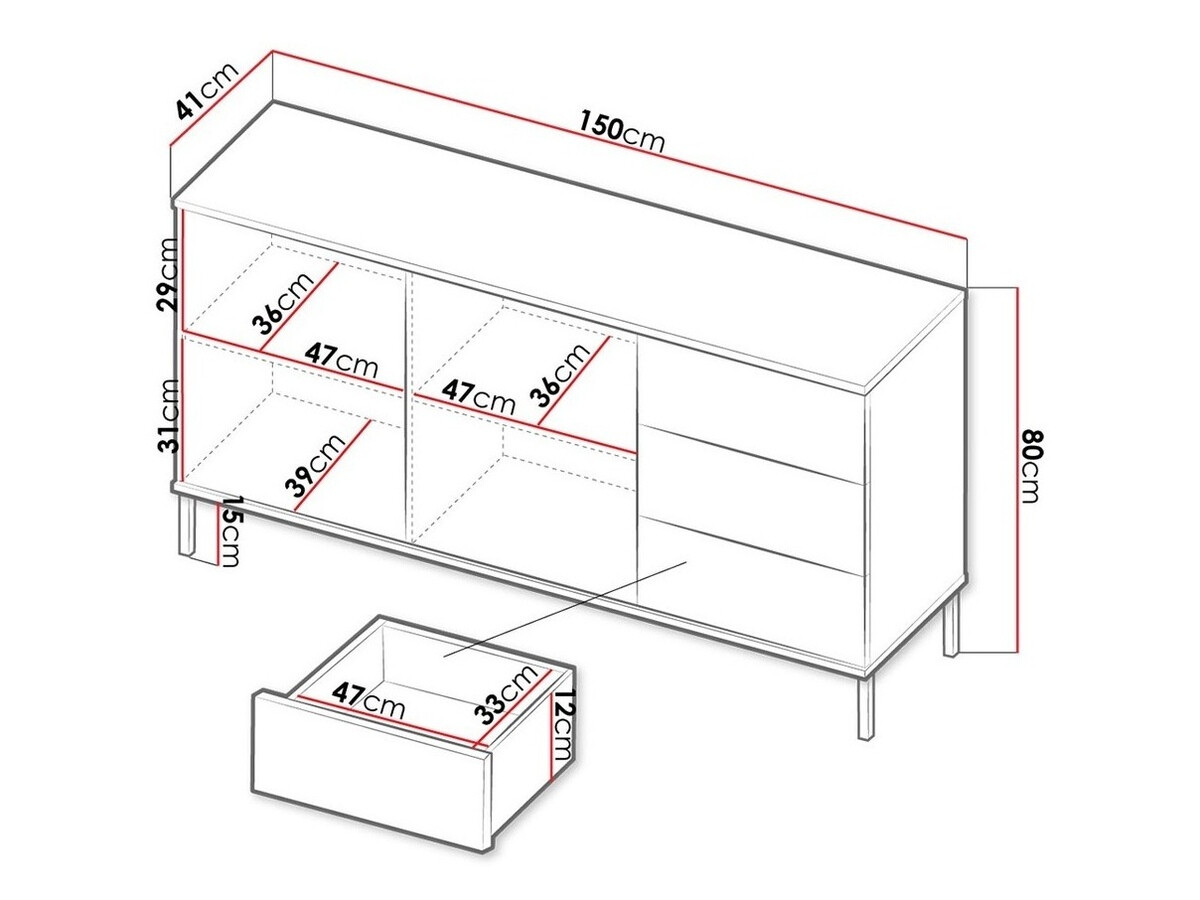 Chest of drawers Lomsore 104 (Black)