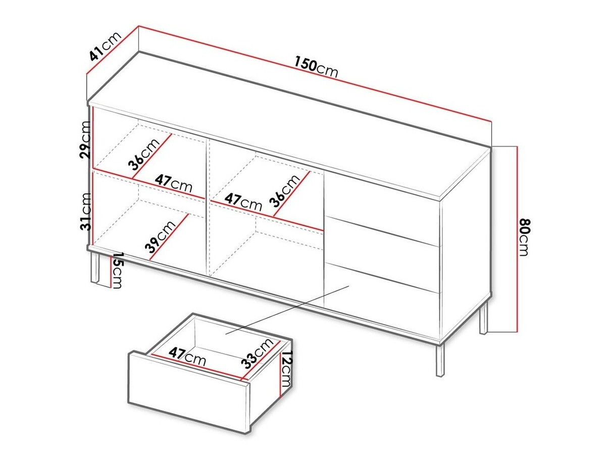 Chest of drawers Lomsore 104 (White)