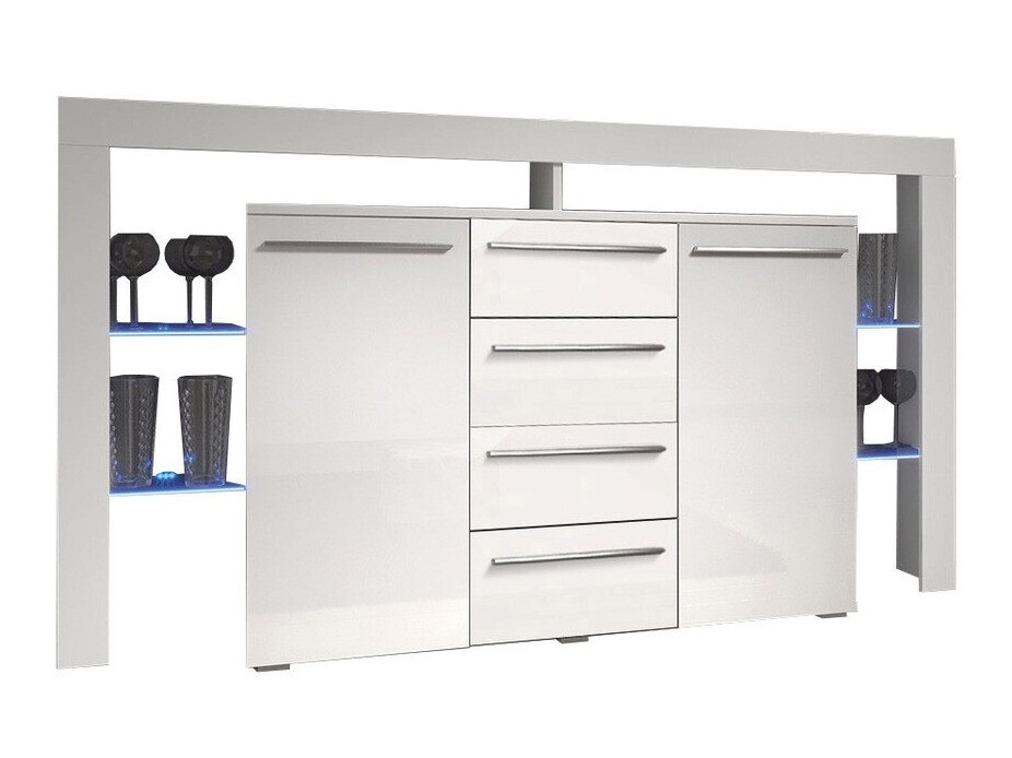 Chest of drawers Aestas (White + Glossy white)