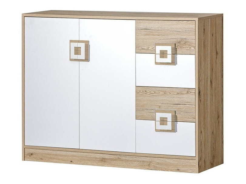 Chest of drawers Tolfere 100 (Light oak + White)