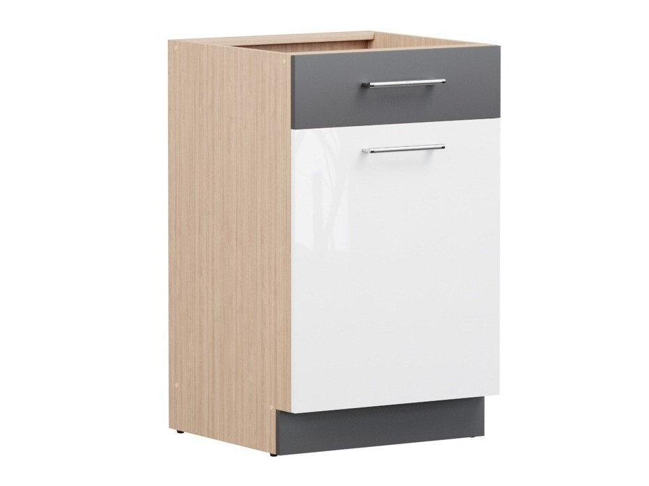Modular cabinet with drawer and doors Mode White 112