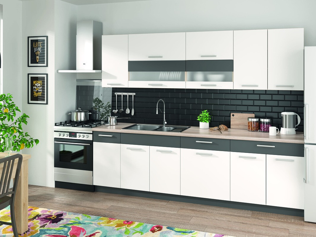 Modular cabinet with drawer and doors Mode White 112
