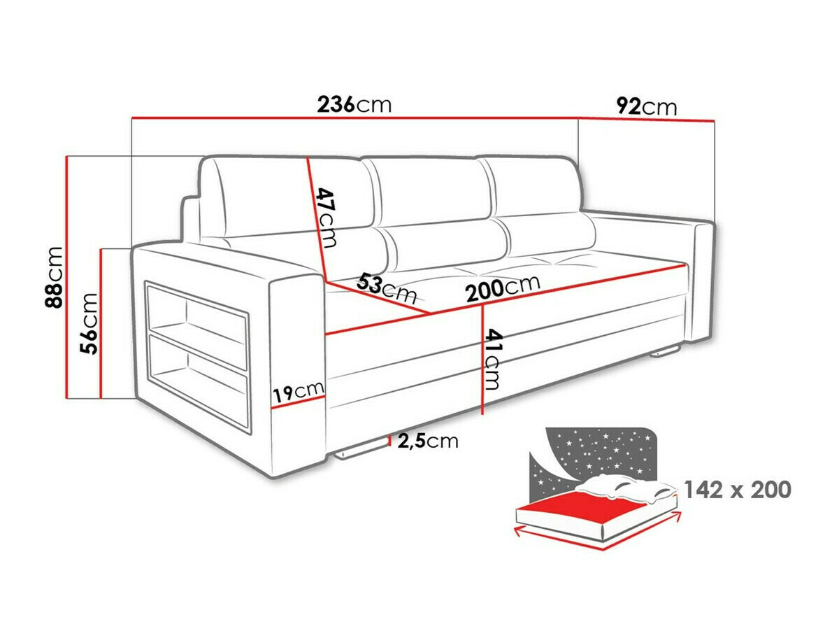 Sofa bed Decatur 100 (Amor Velvet 4311)
