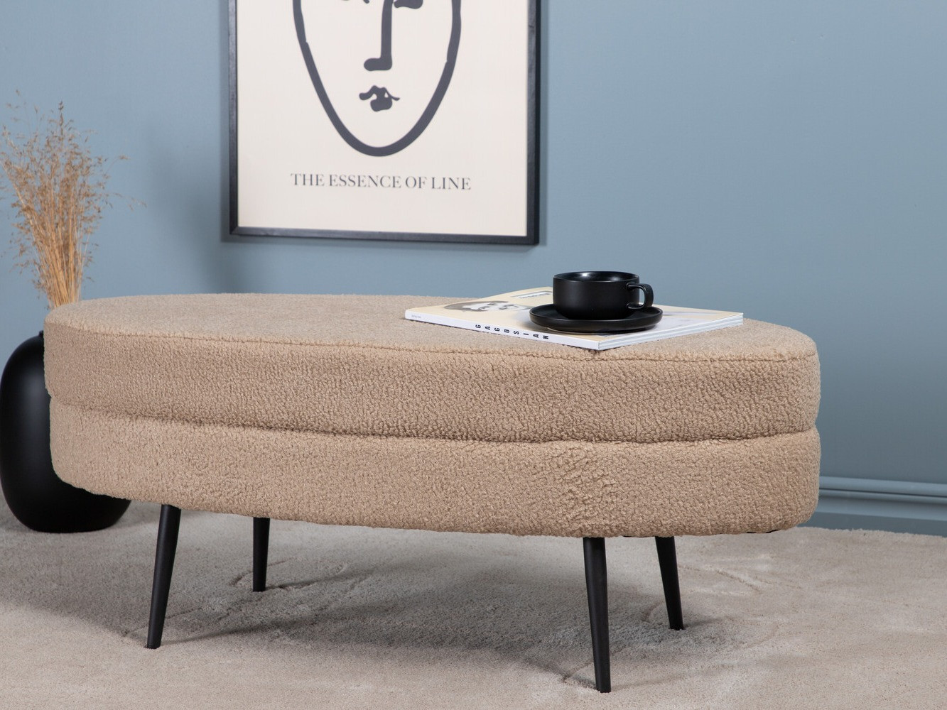 Upholstered bench Dallas 2920 (Beige + Black)