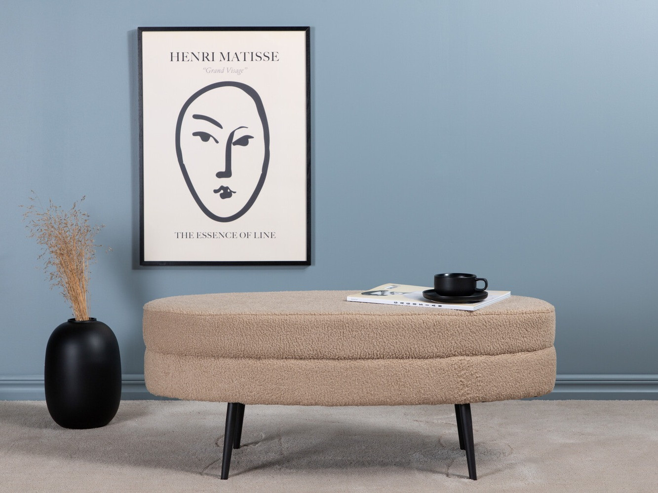 Upholstered bench Dallas 2920 (Beige + Black)