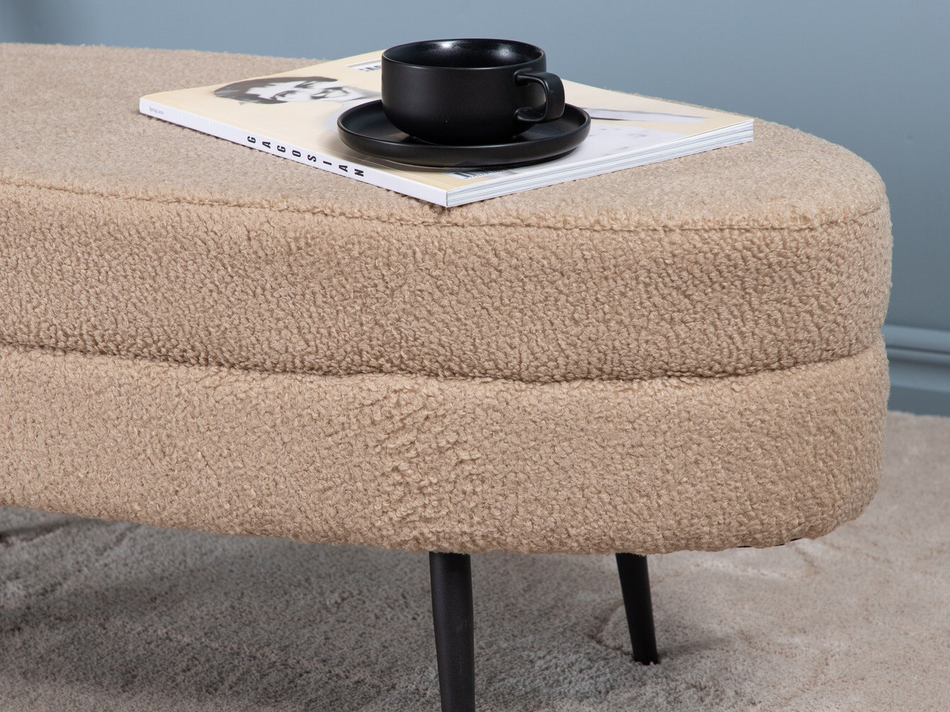 Upholstered bench Dallas 2920 (Beige + Black)