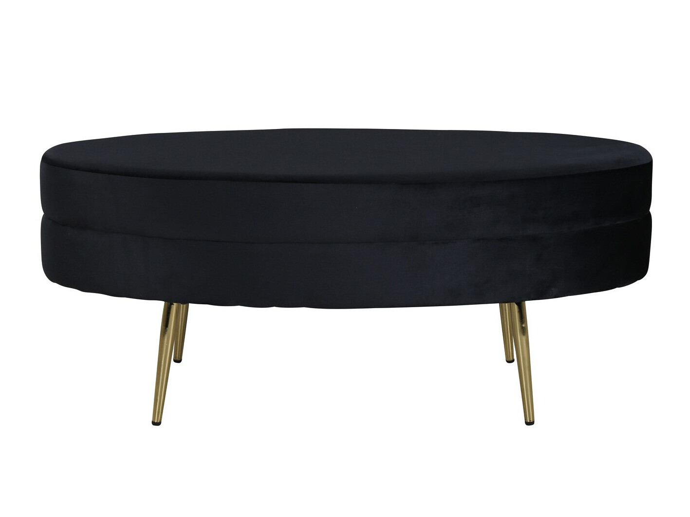 Upholstered bench Dallas 2920 (Black + Brass)