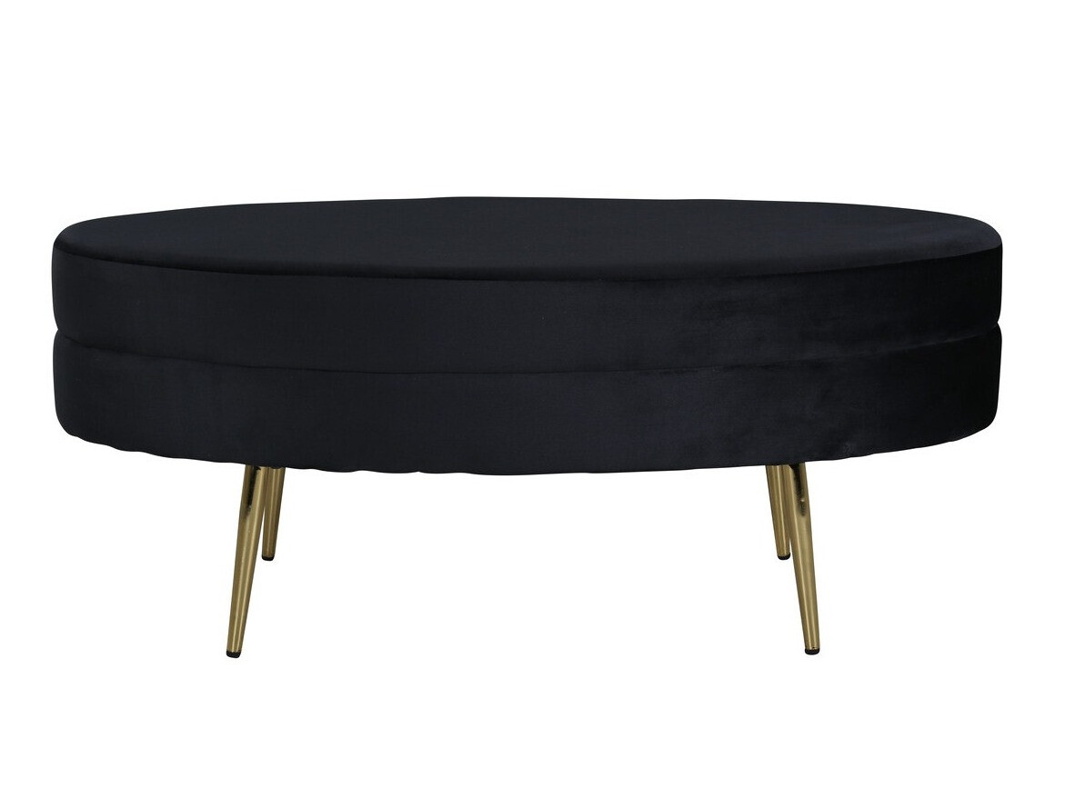 Upholstered bench Dallas 2920 (Black + Brass)
