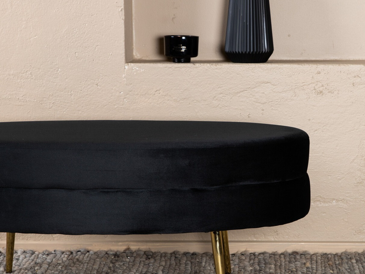 Upholstered bench Dallas 2920 (Black + Brass)