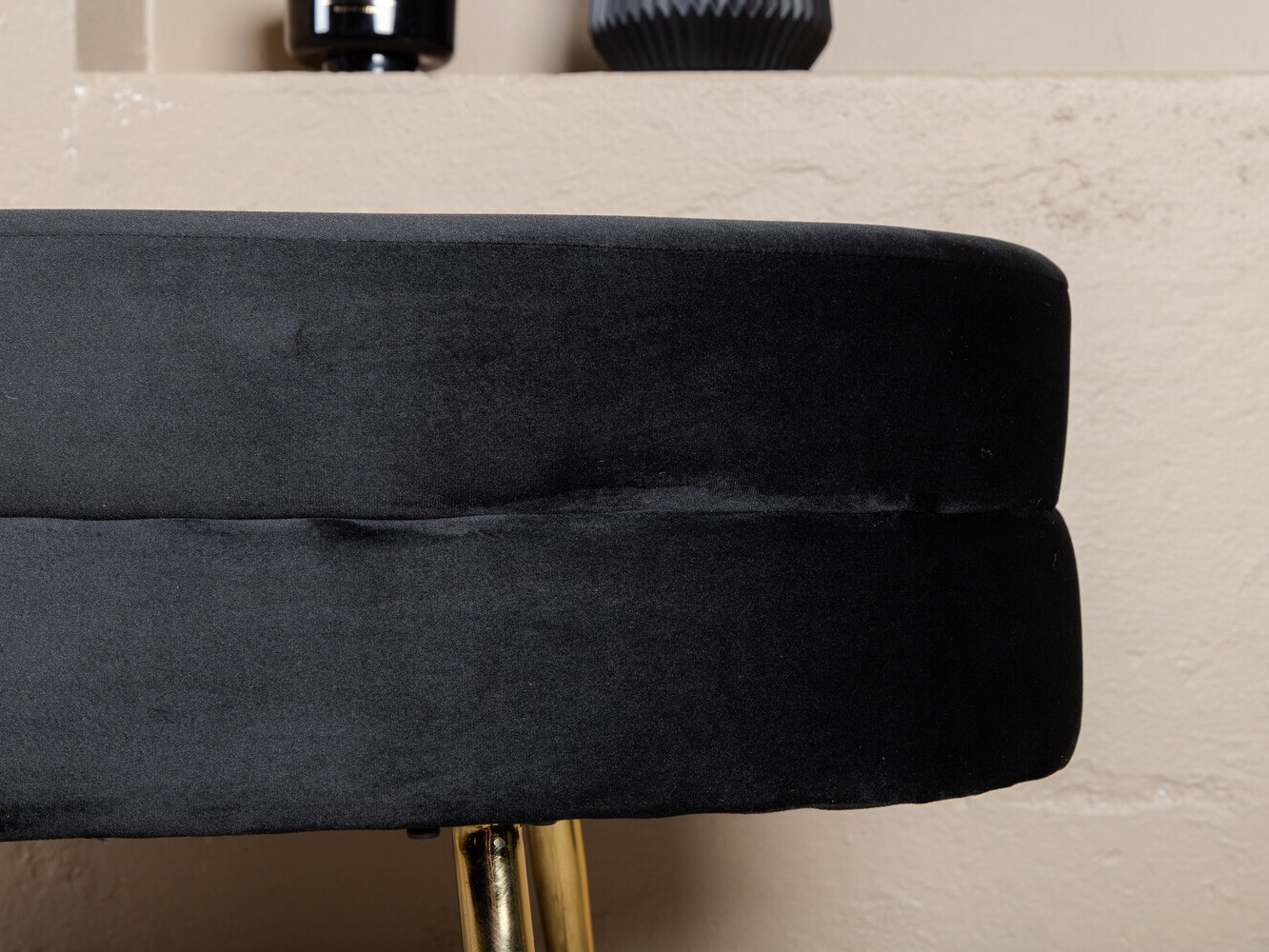 Upholstered bench Dallas 2920 (Black + Brass)