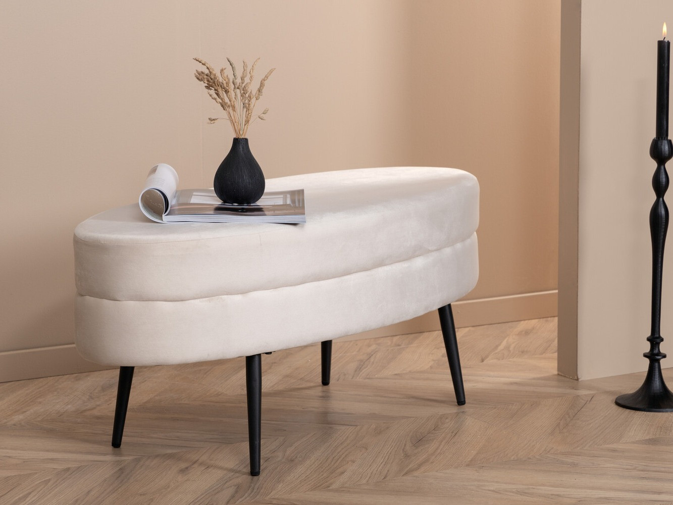 Upholstered bench Dallas 2920 (Cream + Black)