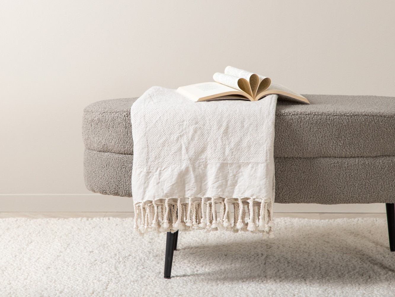 Upholstered bench Dallas 2920 (Dark grey + Black)