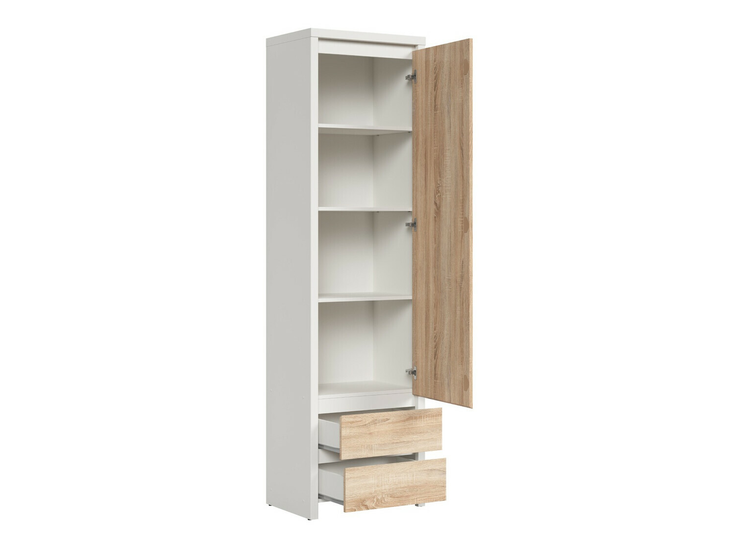 Bookcase Nolroma 127 (White + Sonoma oak)