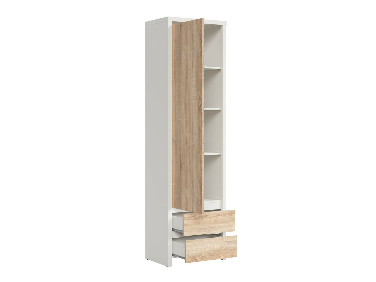 Bookcase Nolroma 127 (White + Sonoma oak)