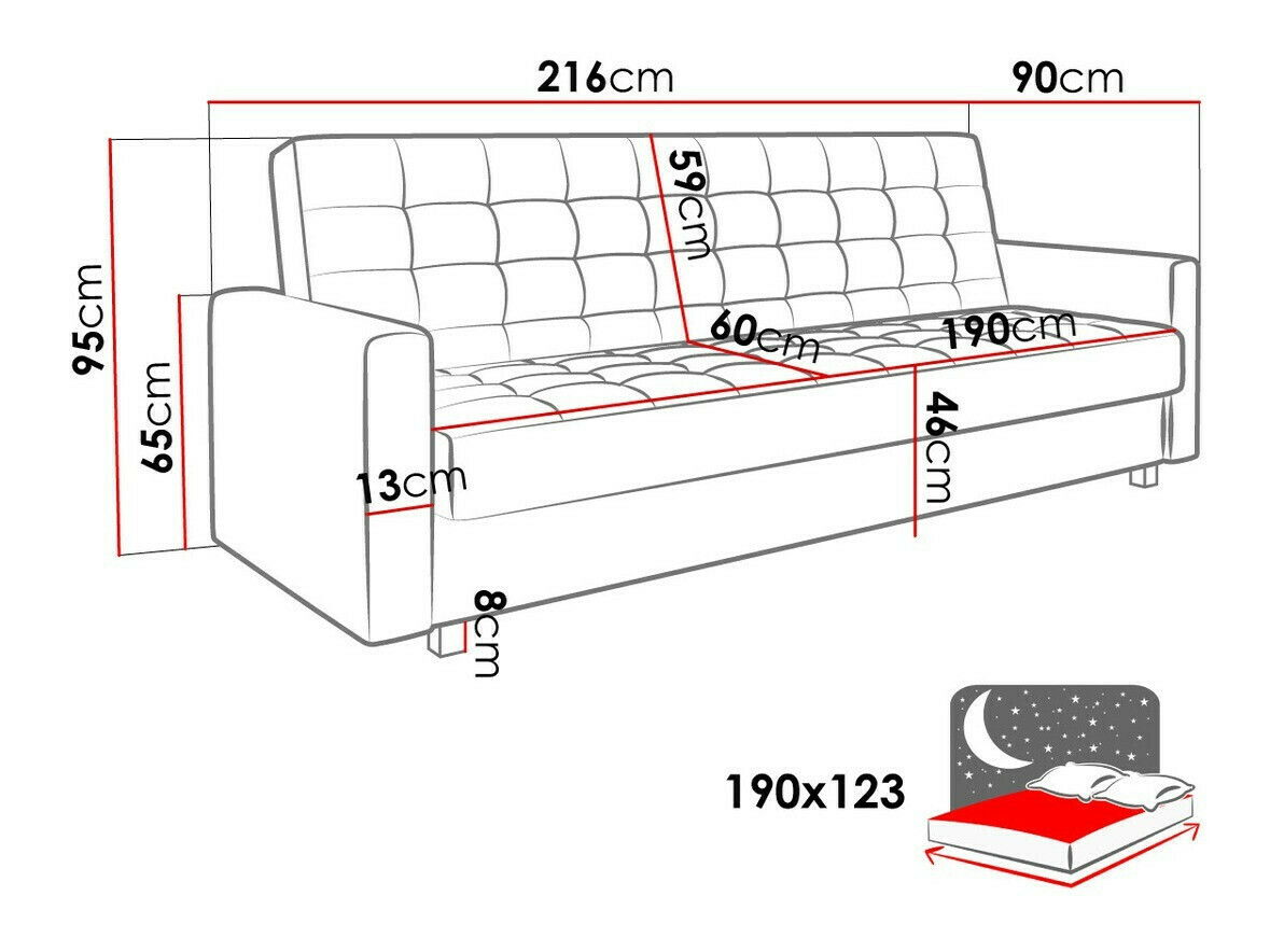 Sofa bed Decatur 105 (Paros 11166)