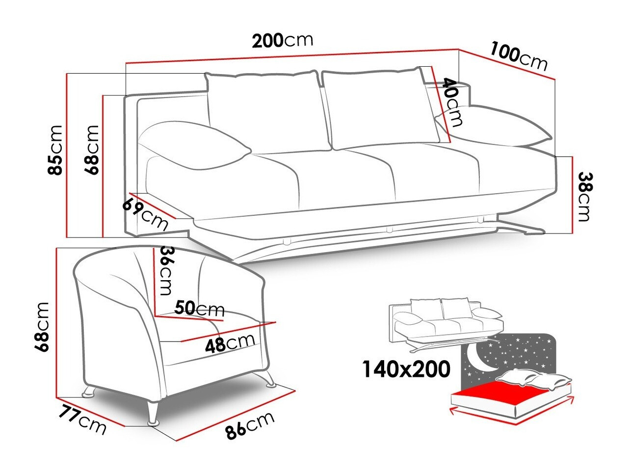 Upholstered furniture set Velum (Soft 020)