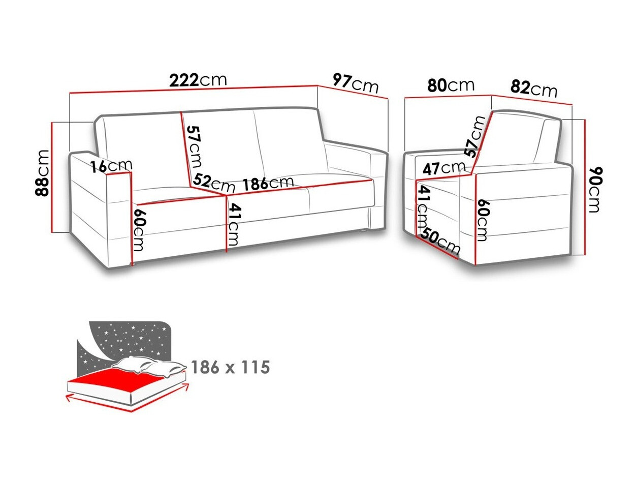 Upholstered furniture set Providence 171 (Soft 066 + Kreta 05)