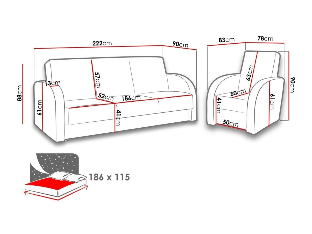Upholstered furniture set Providence 173 (Soft 066 + Kreta 07)