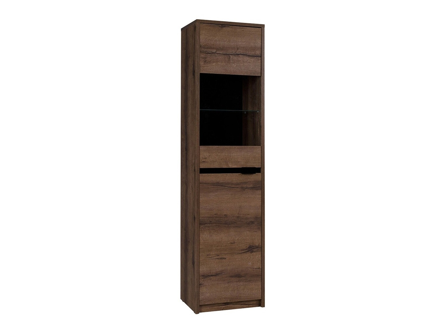 Bookcase Fivelbo 113 (Monastery oak + Glossy black)