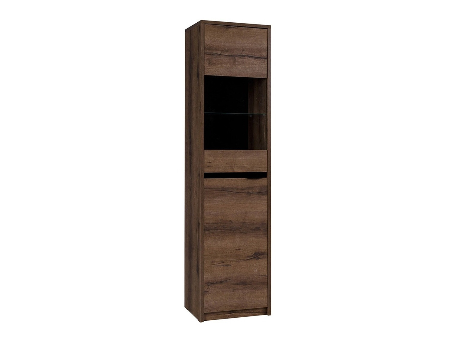 Bookcase Fivelbo 113 (Monastery oak + Glossy black)