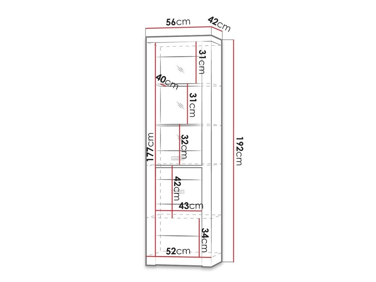 Bookcase Serfeno 102 (Craft white)